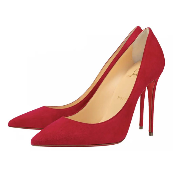 Christian Louboutin Kate 100 Persan Pink Raspberry Suede Pointed Heel Pump 41